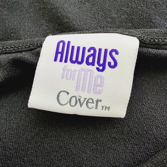 Always for Me Black Swim Cover Top Plus Size 3X Front Pockets Cold Shoulder - Picture 4 of 5